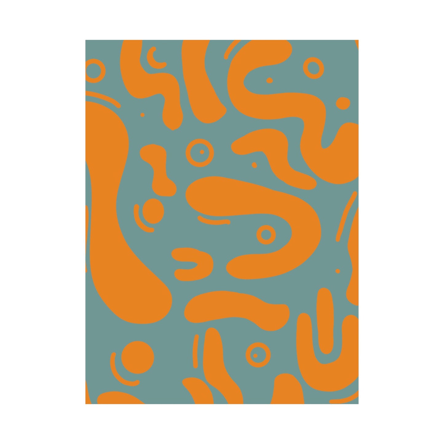 Abstract Teal and Orange Vertical Poster