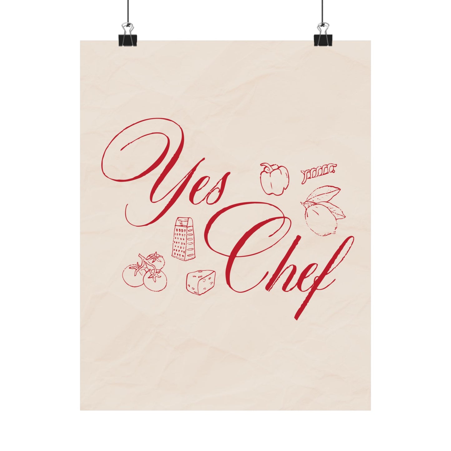 Yes Chef Custom Illustrations Kitchen Wall Art