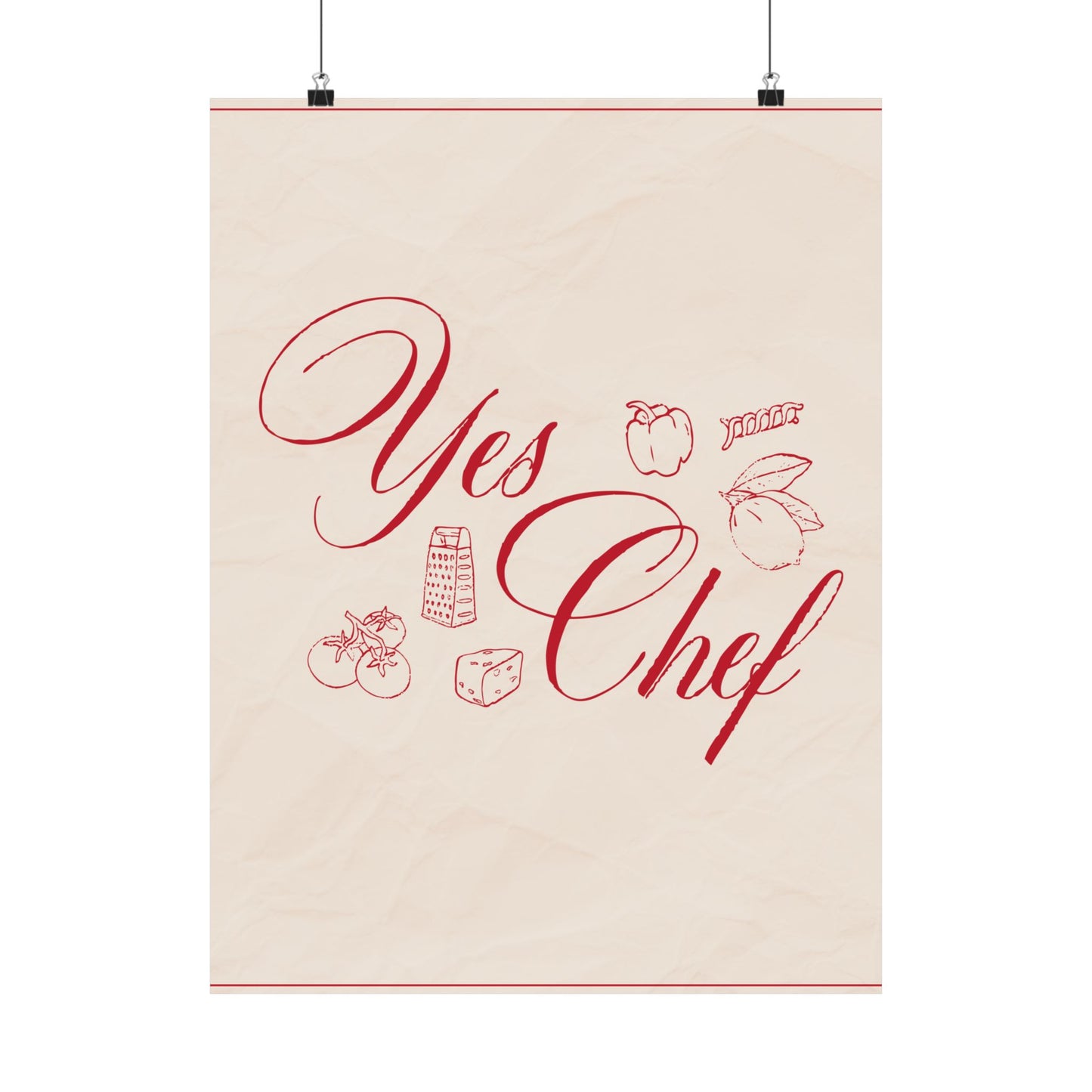 Yes Chef Custom Illustrations Kitchen Wall Art