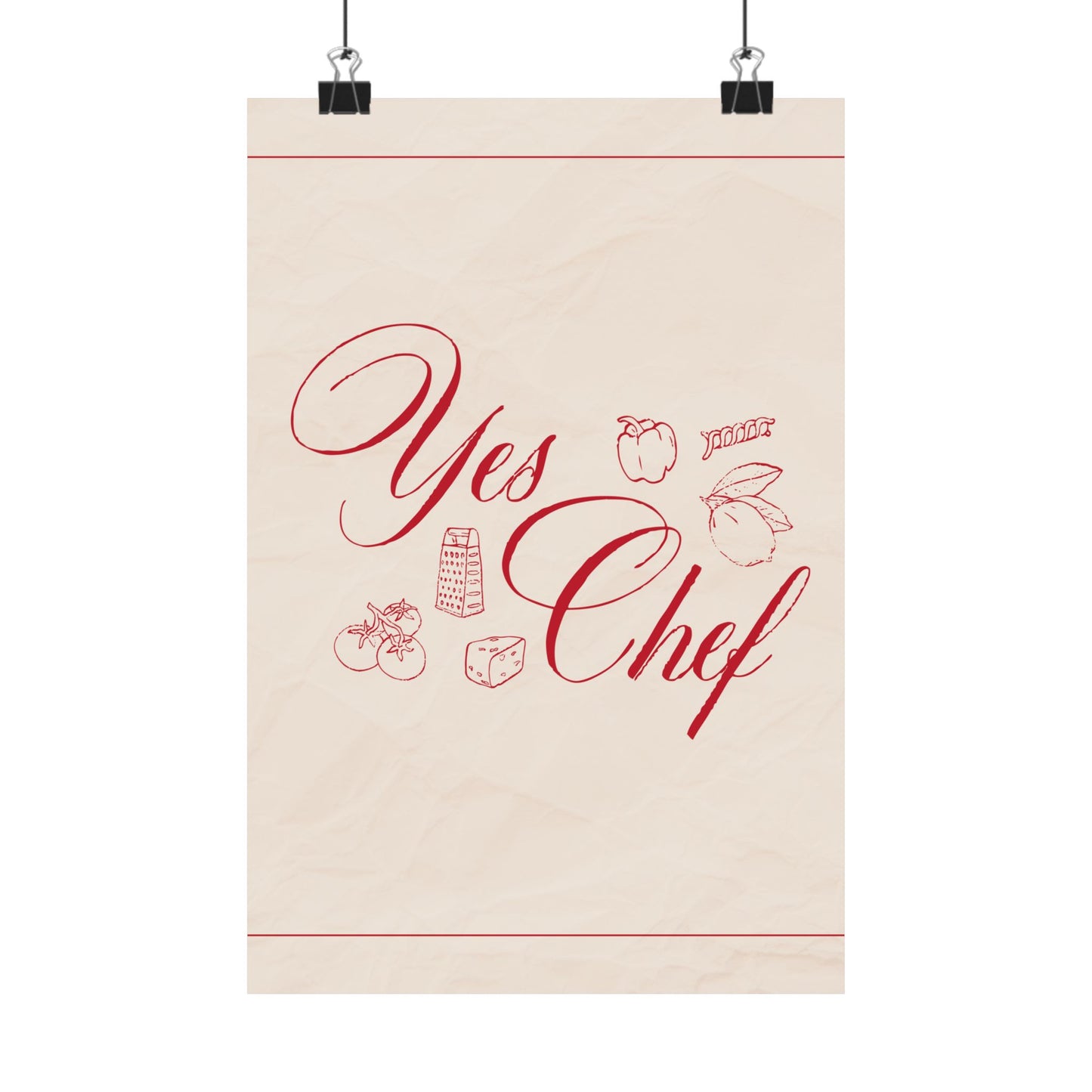 Yes Chef Custom Illustrations Kitchen Wall Art