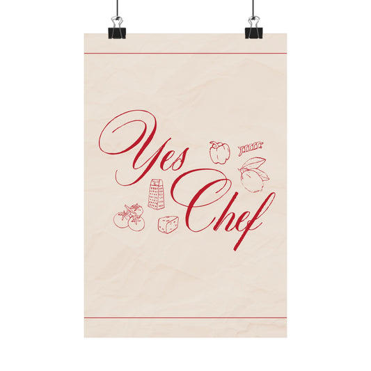 Yes Chef Custom Illustrations Kitchen Wall Art