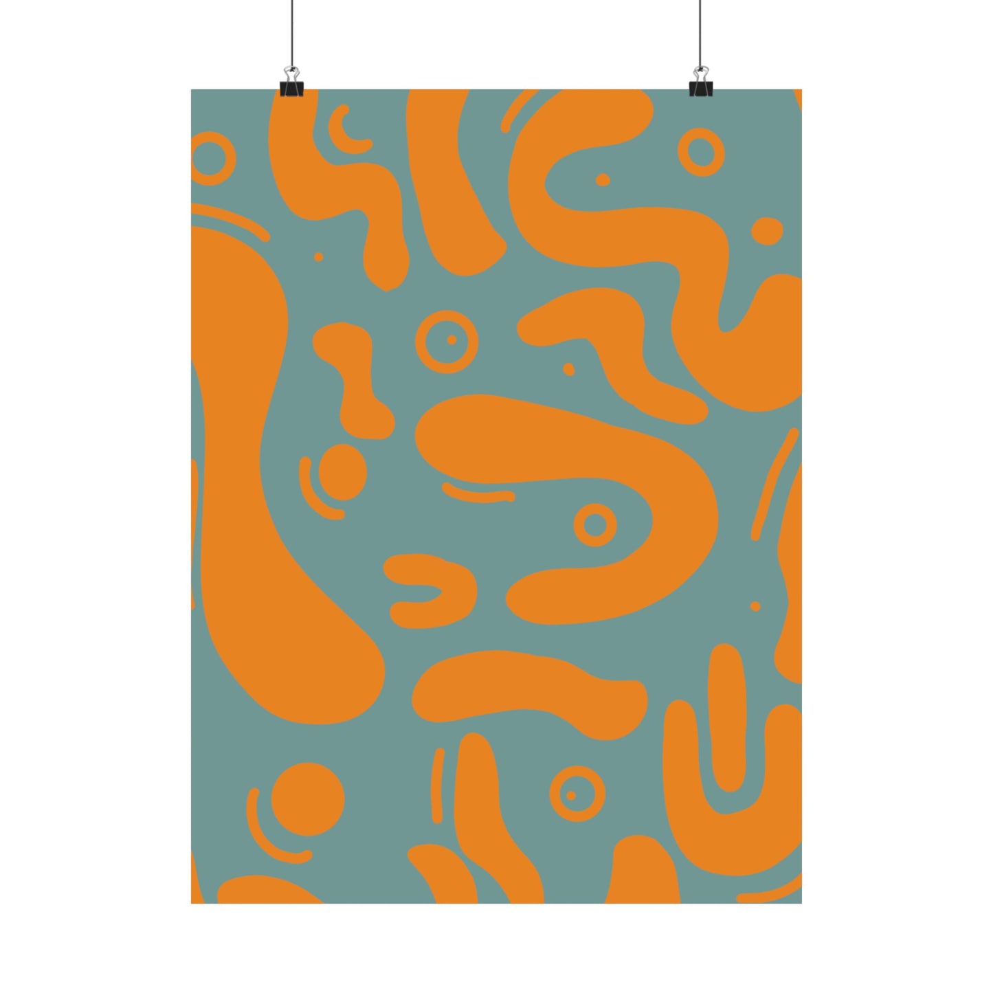 Abstract Teal and Orange Vertical Poster