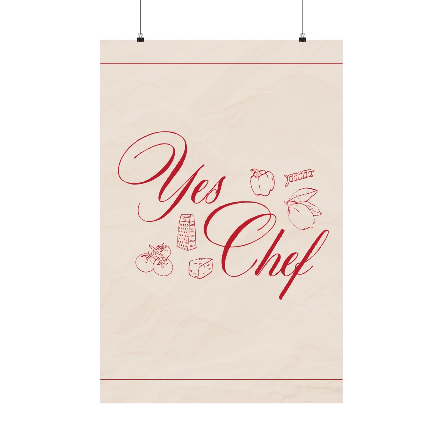 Yes Chef Custom Illustrations Kitchen Wall Art