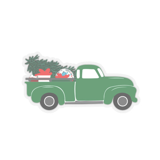 Sticker - Christmas Truck Illustration