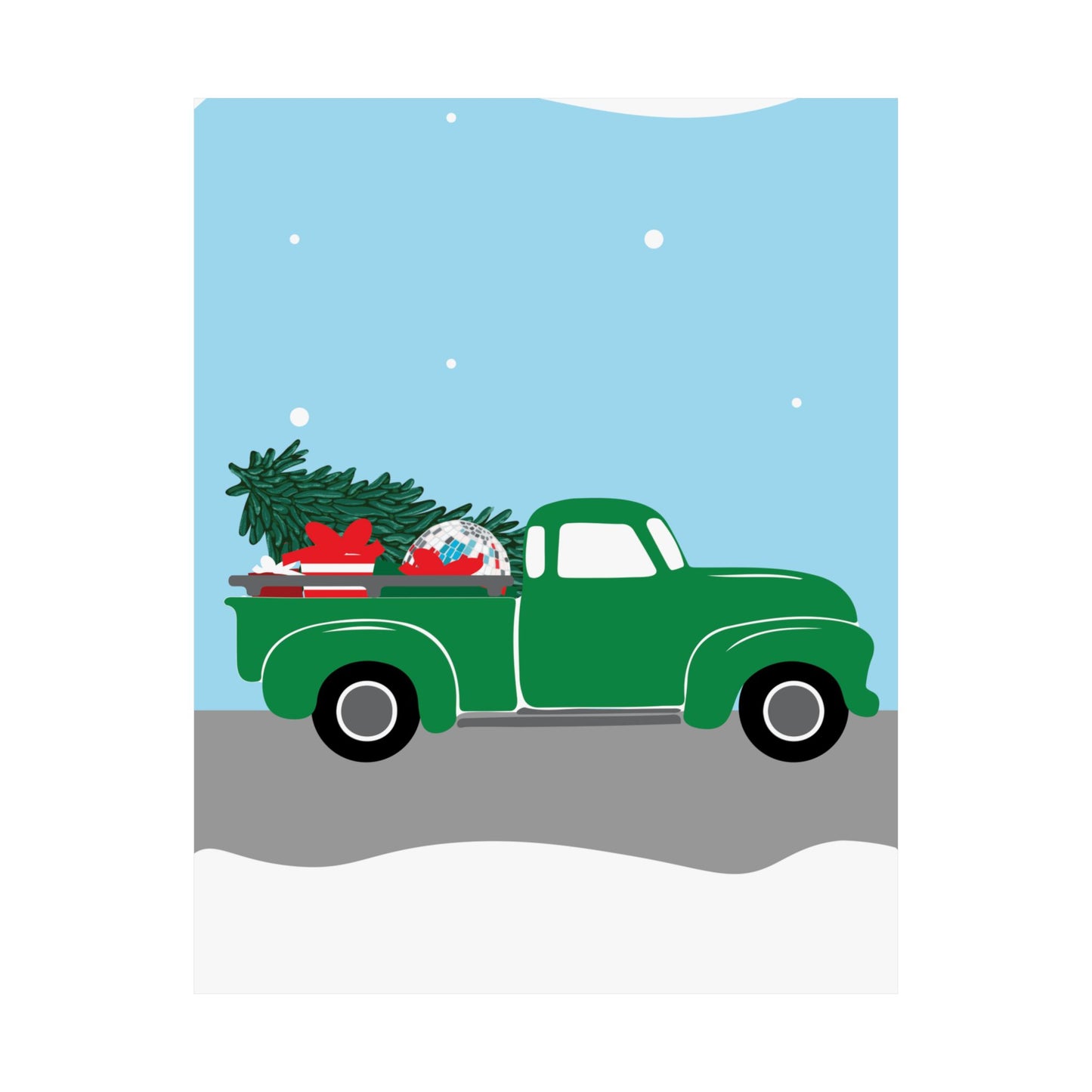 Poster Vintage Truck Christmas Tree