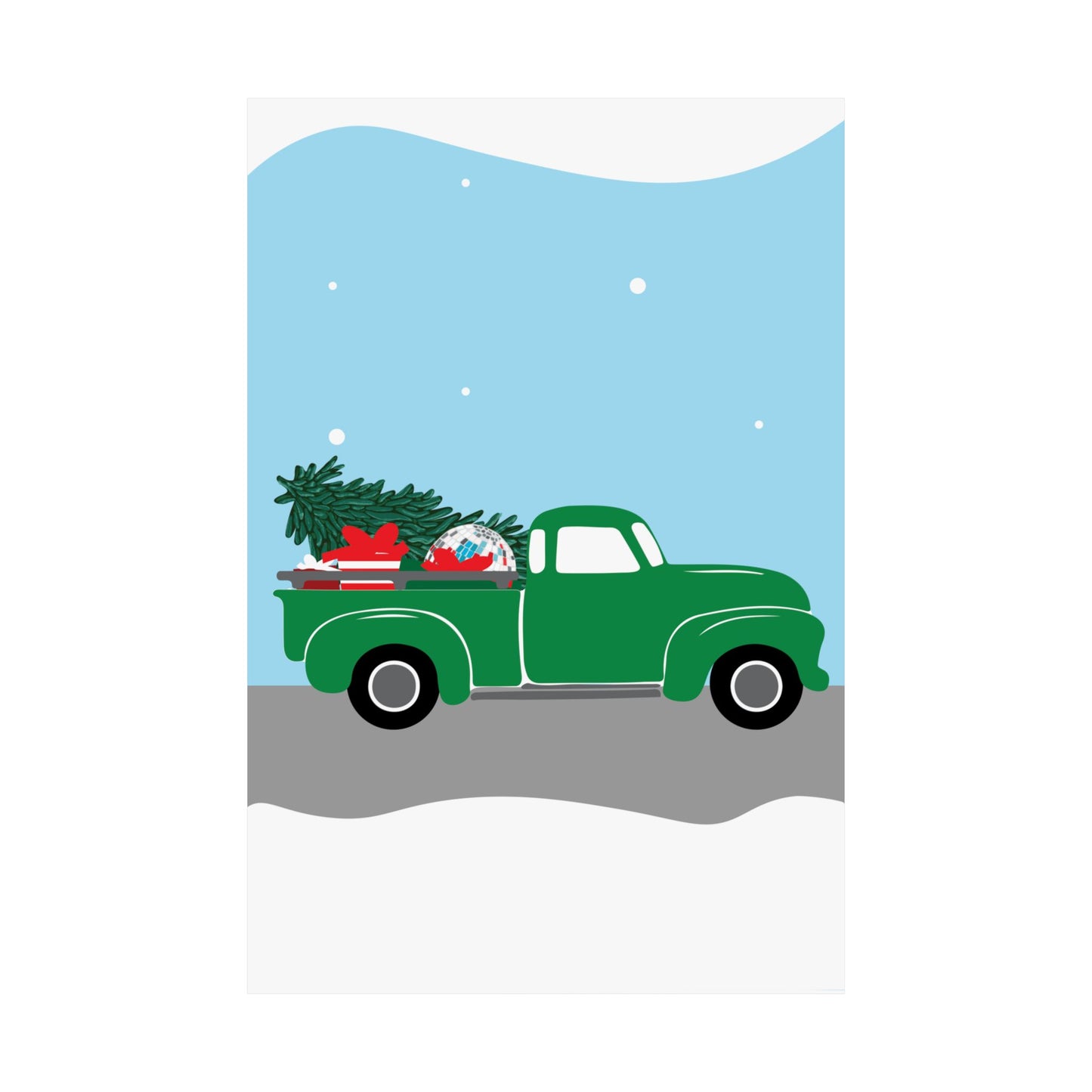 Poster Vintage Truck Christmas Tree