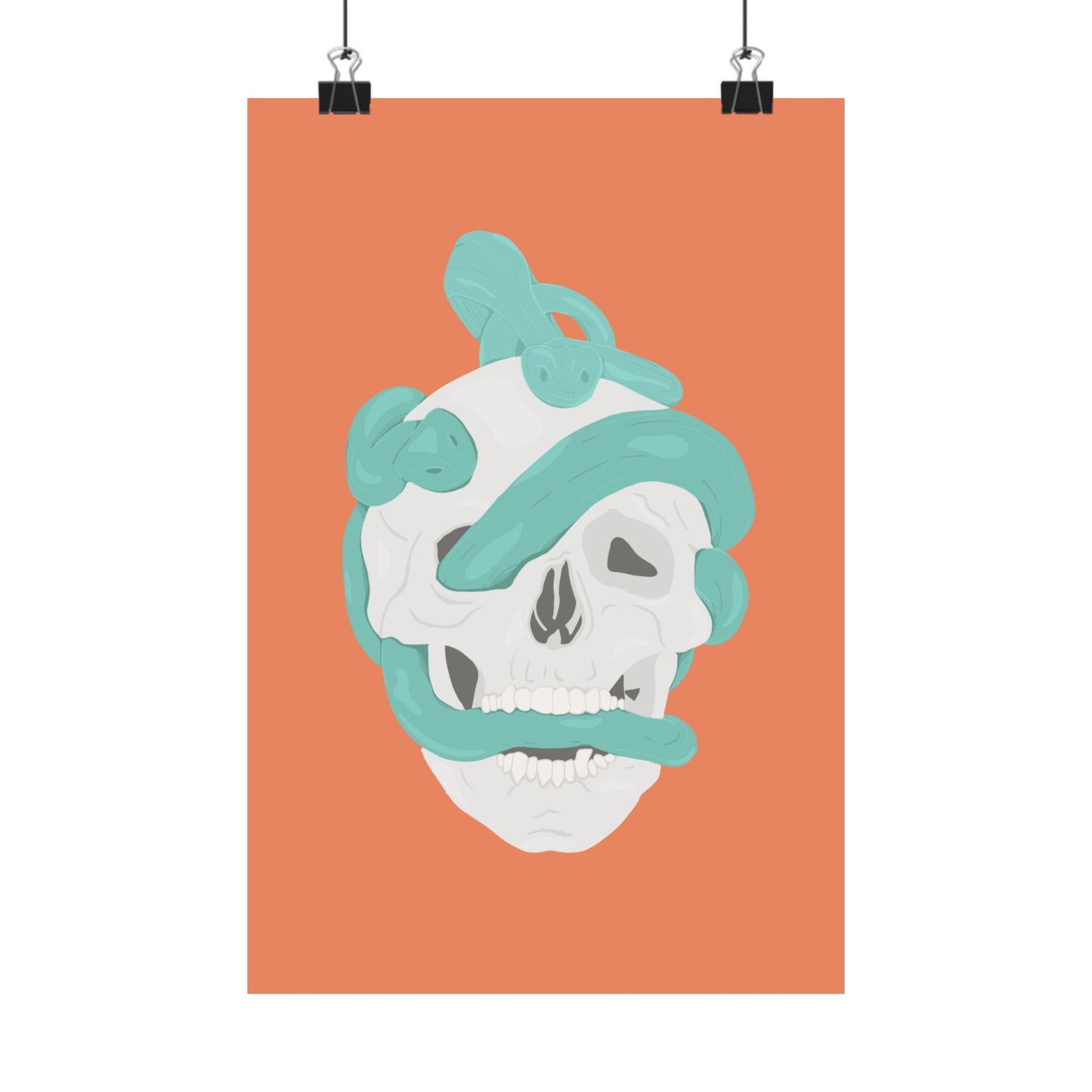 Vertical Posters - Skull and Snake Illustration Print