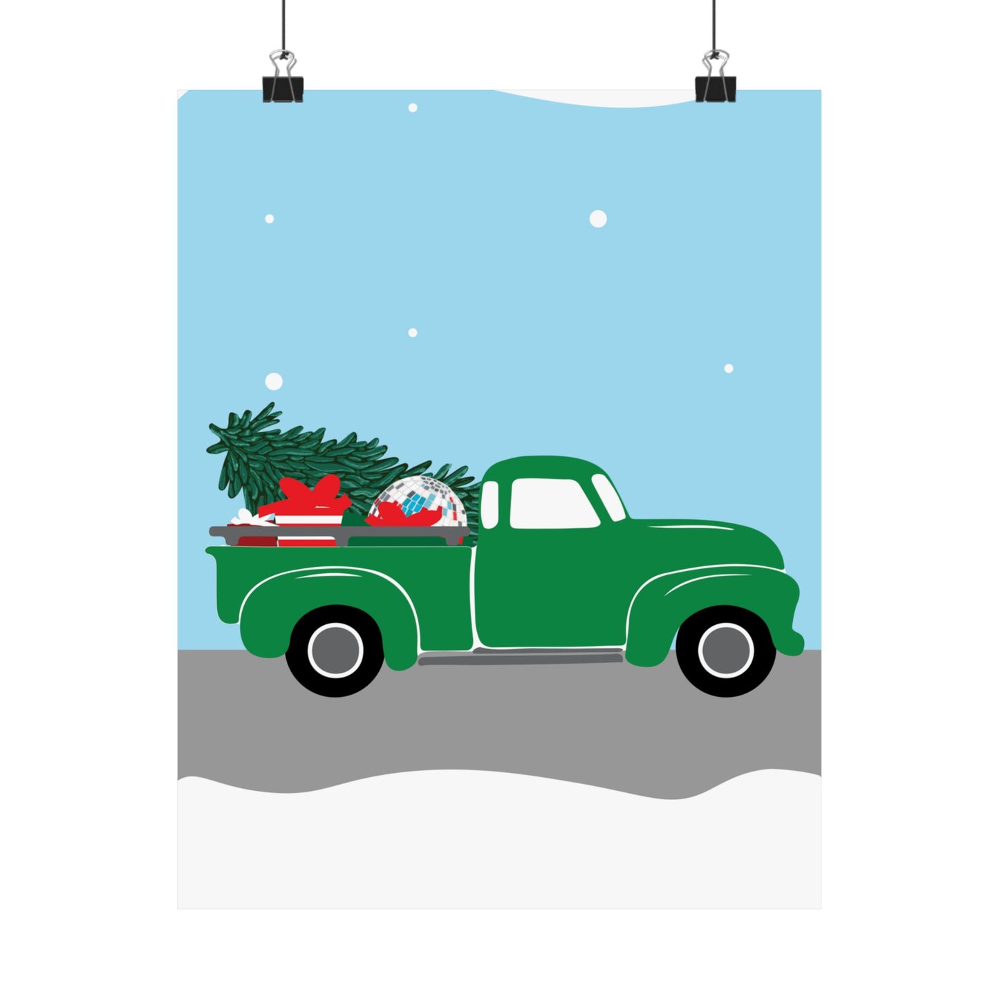 Poster Vintage Truck Christmas Tree