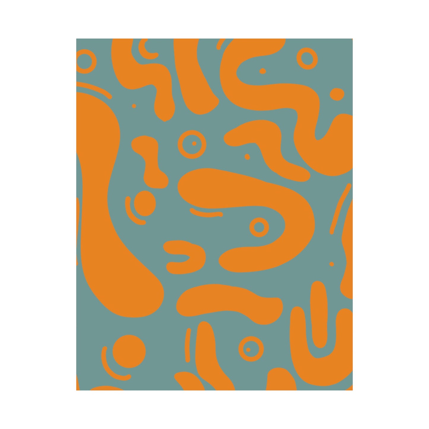 Abstract Teal and Orange Vertical Poster