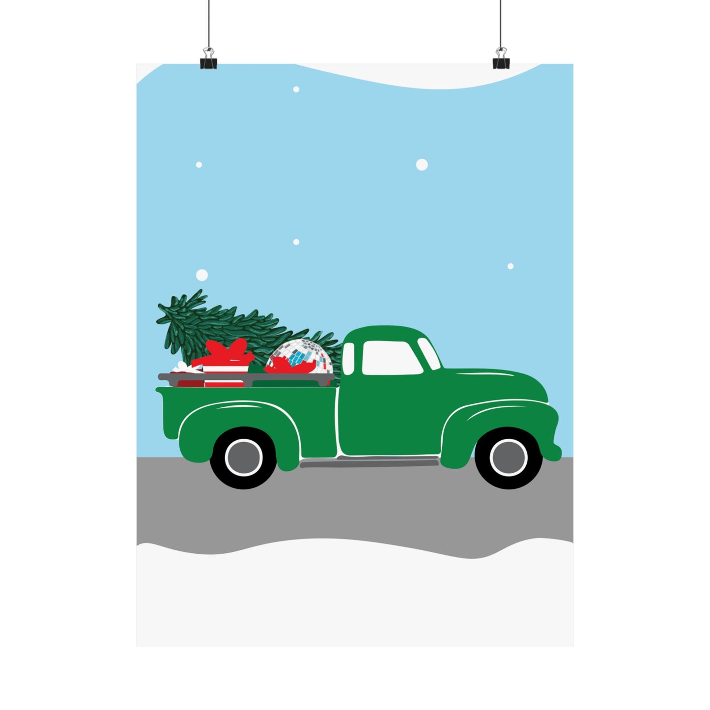 Poster Vintage Truck Christmas Tree