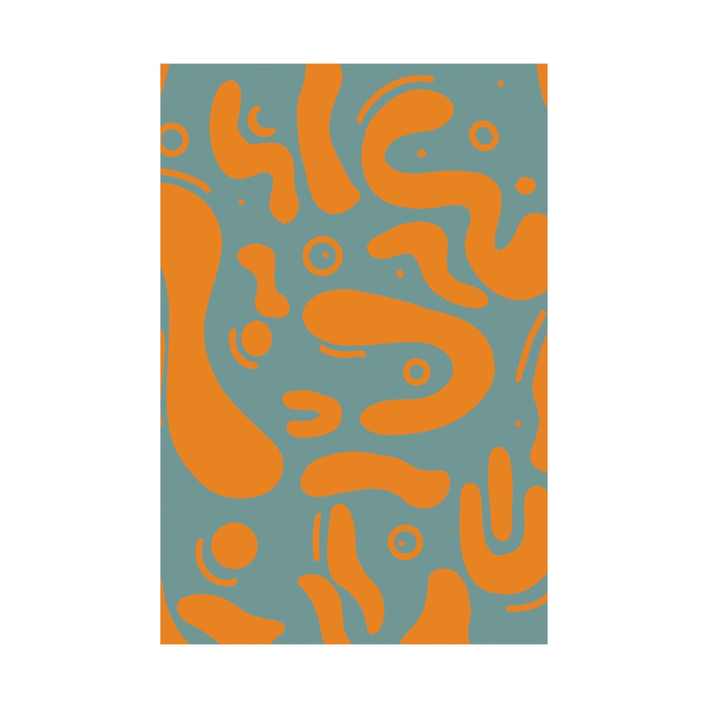 Abstract Teal and Orange Vertical Poster