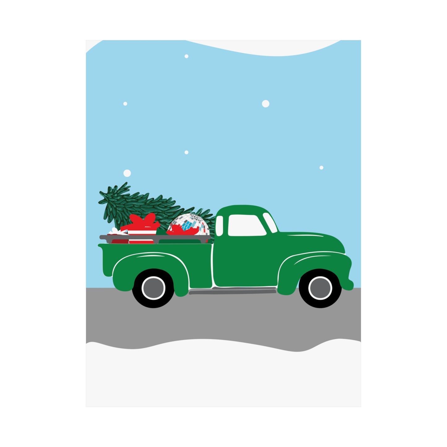 Poster Vintage Truck Christmas Tree