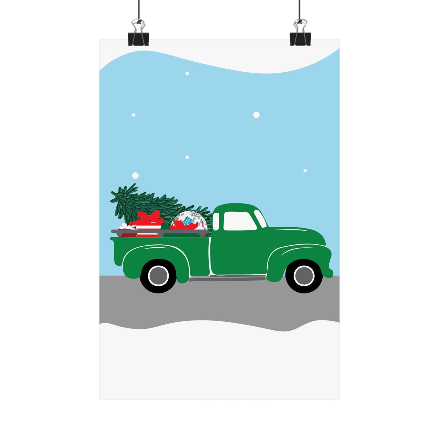 Poster Vintage Truck Christmas Tree